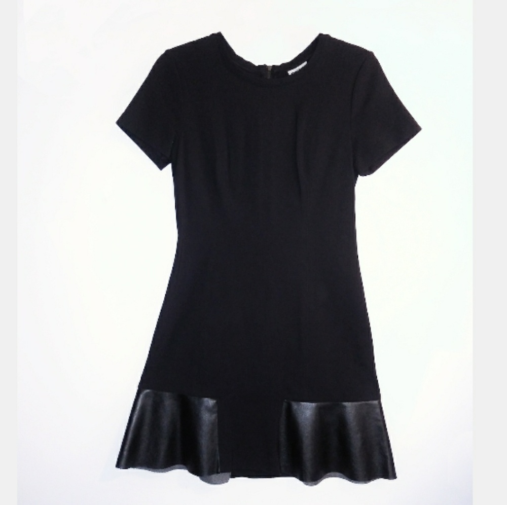 NWOT DKNY Faux Leather Trim Dress Size 4